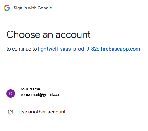 Google sign-in account chooser