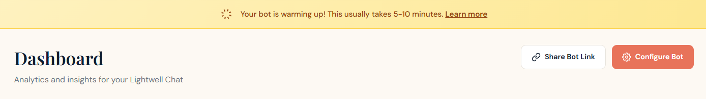 Bot status showing processing